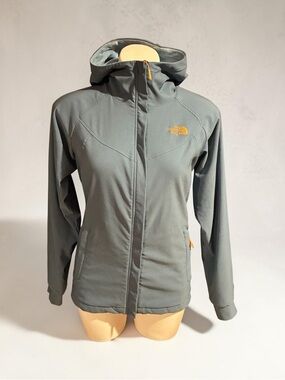 The North Face Women's Hooded Utility Jacket - Slate blue with orange Logo